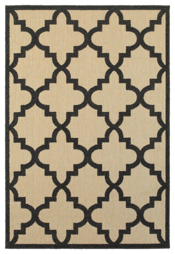 Oriental Weavers Cayman 660N9 Geometric Area Rug, Sand/Charcoal, 5'3"x7'6"