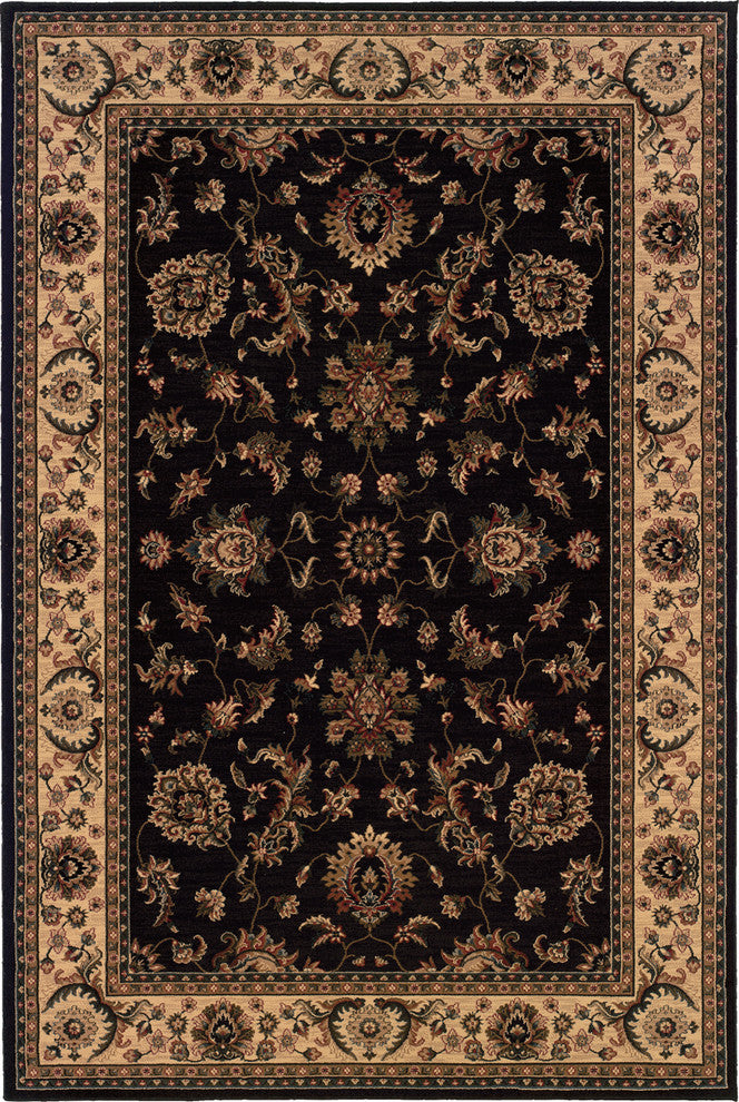 Oriental Weavers Ariana 311K3 Oriental Area Rug, Black/Ivory, 10'x12'7"