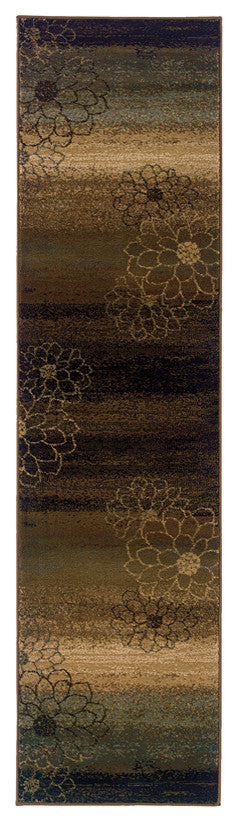 Oriental Weavers Hudson Brown/Beige Floral 074A1 Area Rug, Runner 1'10"x7'6"