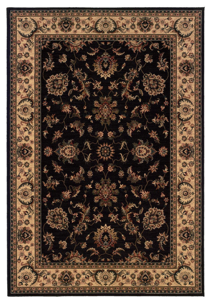 Oriental Weavers Ariana 311K3 Oriental Area Rug, Black/Ivory, 5'3"x7'9"