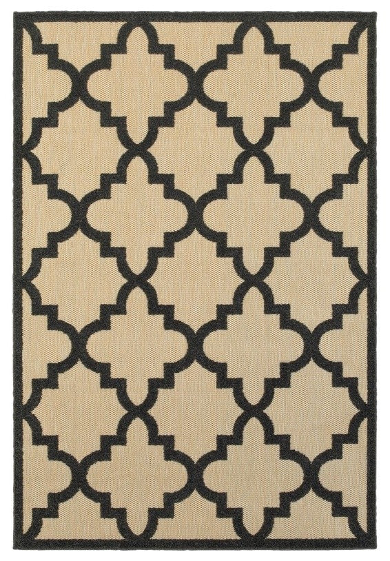 Oriental Weavers Cayman 660N9 Geometric Area Rug, Sand/Charcoal, 9'10"x12'10"