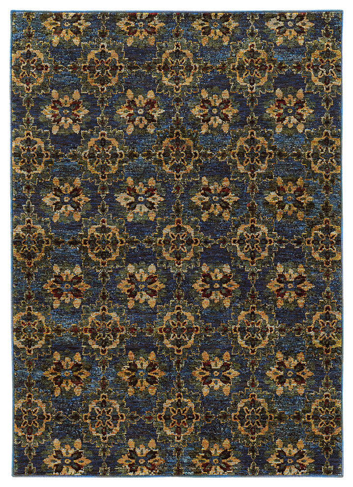 Oriental Weavers Andorra 6883C Oriental Area Rug, Blue/Gold, 1'10"x3'2"