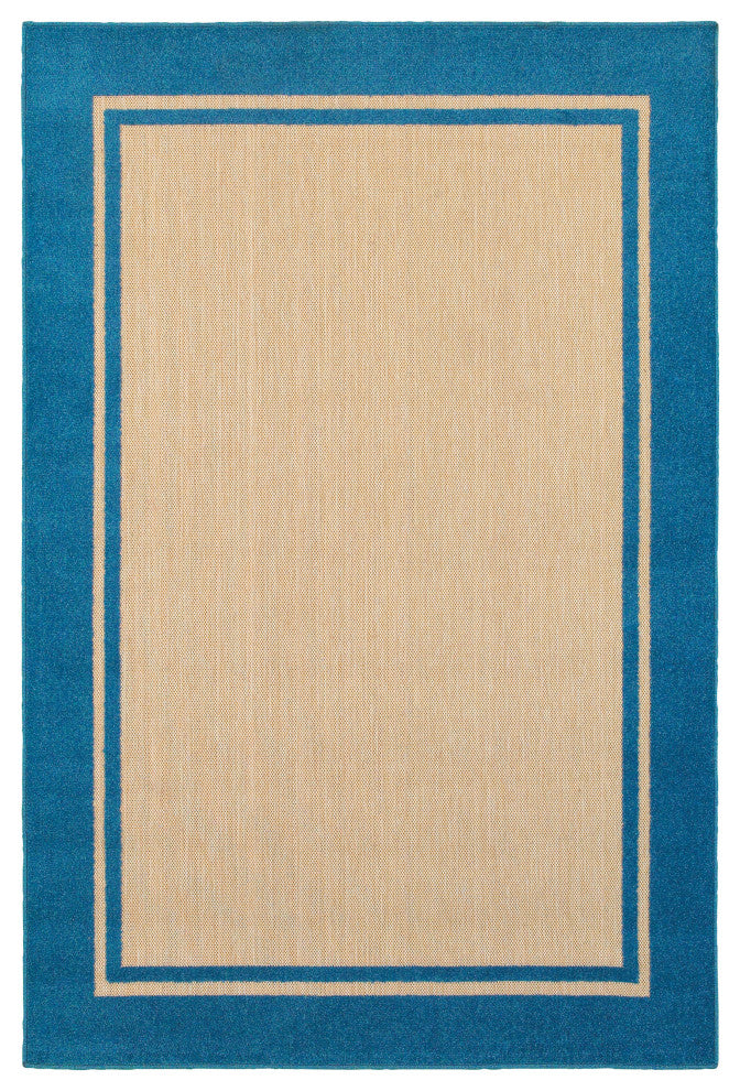 Oriental Weavers Cayman 5594B Border Area Rug, Sand/Blue, 1'10"x3'3"