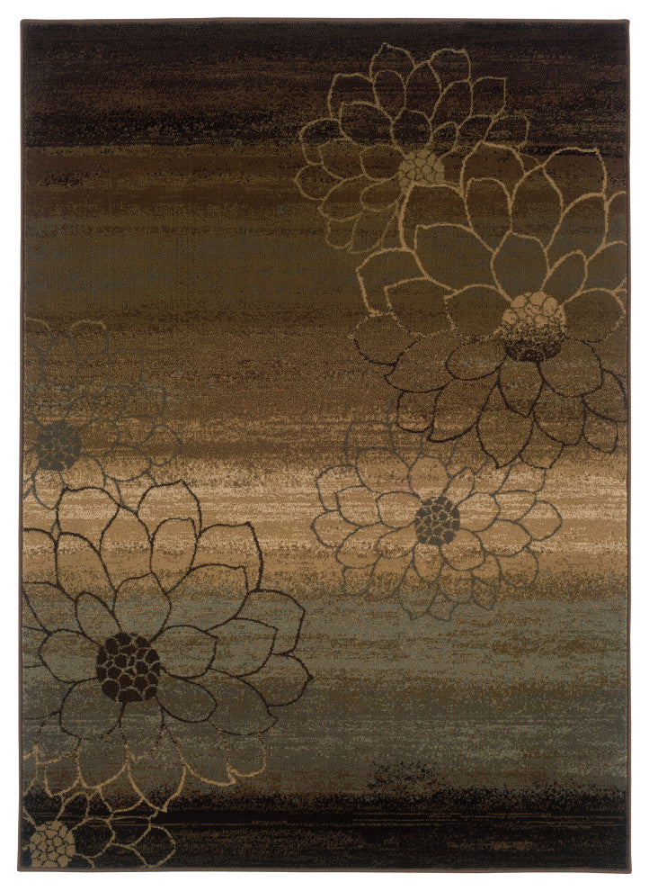 Oriental Weavers Hudson 074A1 Floral Area Rug, Brown/Beige, 1'10"x3'3" Rectangle