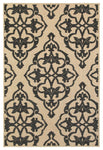 Oriental Weavers Cayman Sand/Charcoal Floral 001B9 Area Rug, Runner 2'3"x7'6"