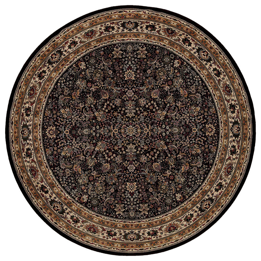 Oriental Weavers Ariana 213K8 Black/Ivory Oriental Area Rug, 6' Round