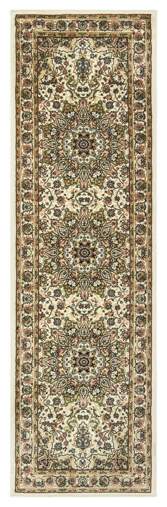 Oriental Weavers Kashan Ivory/Beige Oriental 119W1 Area Rug, Runner 2'3"x7'6"