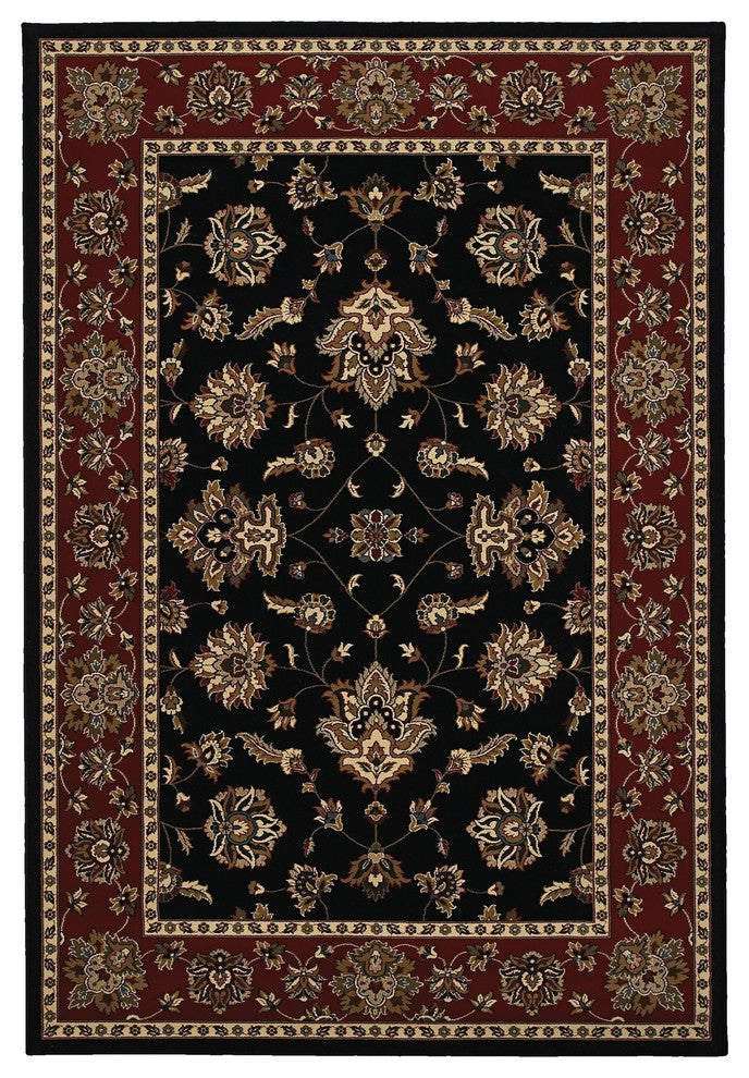 Oriental Weavers Ariana Black/Red Floral 623M3 Area Rug, Square 8'x8'