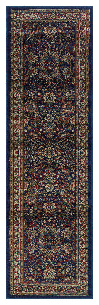 Oriental Weavers Ariana Blue/Red Oriental 113B2 Area Rug, Runner 2'7"x9'4"