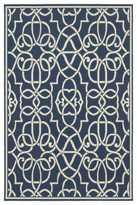 Oriental Weavers Meridian 2205B Geometric Area Rug, Navy/Ivory, 7'10"x10'10"