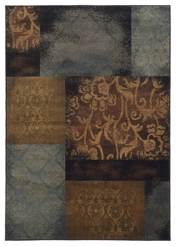 Oriental Weavers Hudson 4878B Geometric Area Rug, Blue/Brown, 5'3"x7'6"