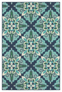 Oriental Weavers Meridian 2206B Medallion Area Rug, Blue/Green, 1'10"x2'10"