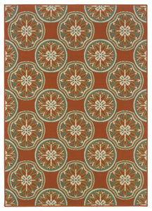 Oriental Weavers Montego 8323D Floral Area Rug, Orange/Ivory, 8'6"x13' Rectangle