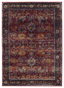 Oriental Weavers Andorra 7153A Oriental Area Rug, Red/Purple, 1'10"x3'2"