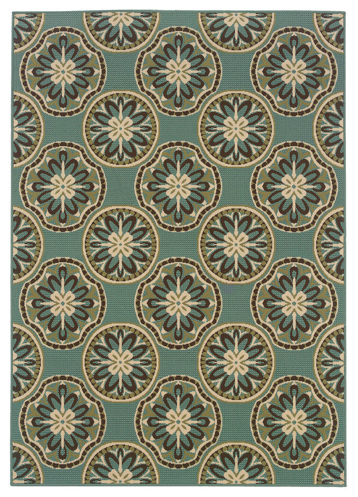 Oriental Weavers Montego 8323L Floral Area Rug, Blue/Ivory, 6'7"x9'6" Rectangle