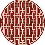 Oriental Weavers Meridian 9754R Red/Ivory Geometric Area Rug, 7'10" Round