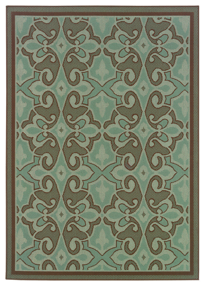 Oriental Weavers Montego 2335L Oriental Area Rug, Blue/Brown, 1'9"x3'9"