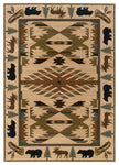 Oriental Weavers Hudson 1072A Southwest/Lodge Area Rug, Ivory/Green, 5'3"x7'6"