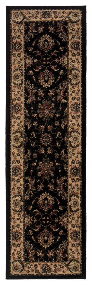 Oriental Weavers Ariana Black/Ivory Oriental 311K3 Area Rug, Runner 2'3"x7'9"