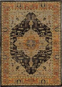 Oriental Weavers Andorra 7138B Oriental Area Rug, Gold/Gray, 5'3"x7'3"