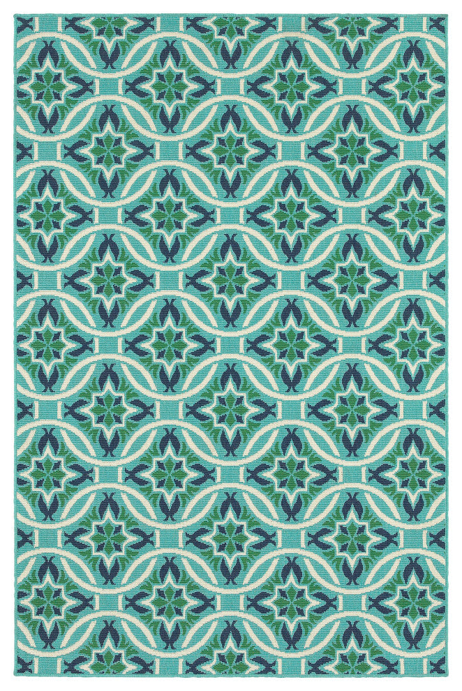 Oriental Weavers Meridian 5868L Floral Area Rug, Blue/Green, 7'10"x10'10"