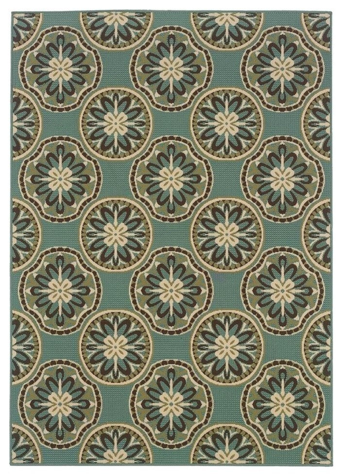 Oriental Weavers Montego 8323L Floral Area Rug, Blue/Ivory, 3'7"x5'6" Rectangle