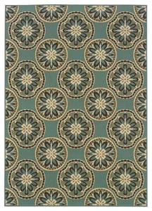 Oriental Weavers Montego 8323L Floral Area Rug, Blue/Ivory, 3'7"x5'6" Rectangle