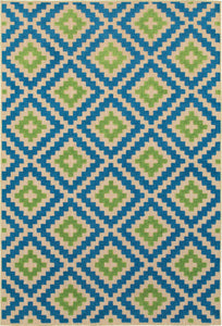 Oriental Weavers Cayman 2063Z Geometric Area Rug, Sand/Blue, 3'10"x5'5"