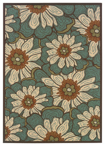 Oriental Weavers Montego 3444M Floral Area Rug, Blue/Brown, 2'5"x4'5"