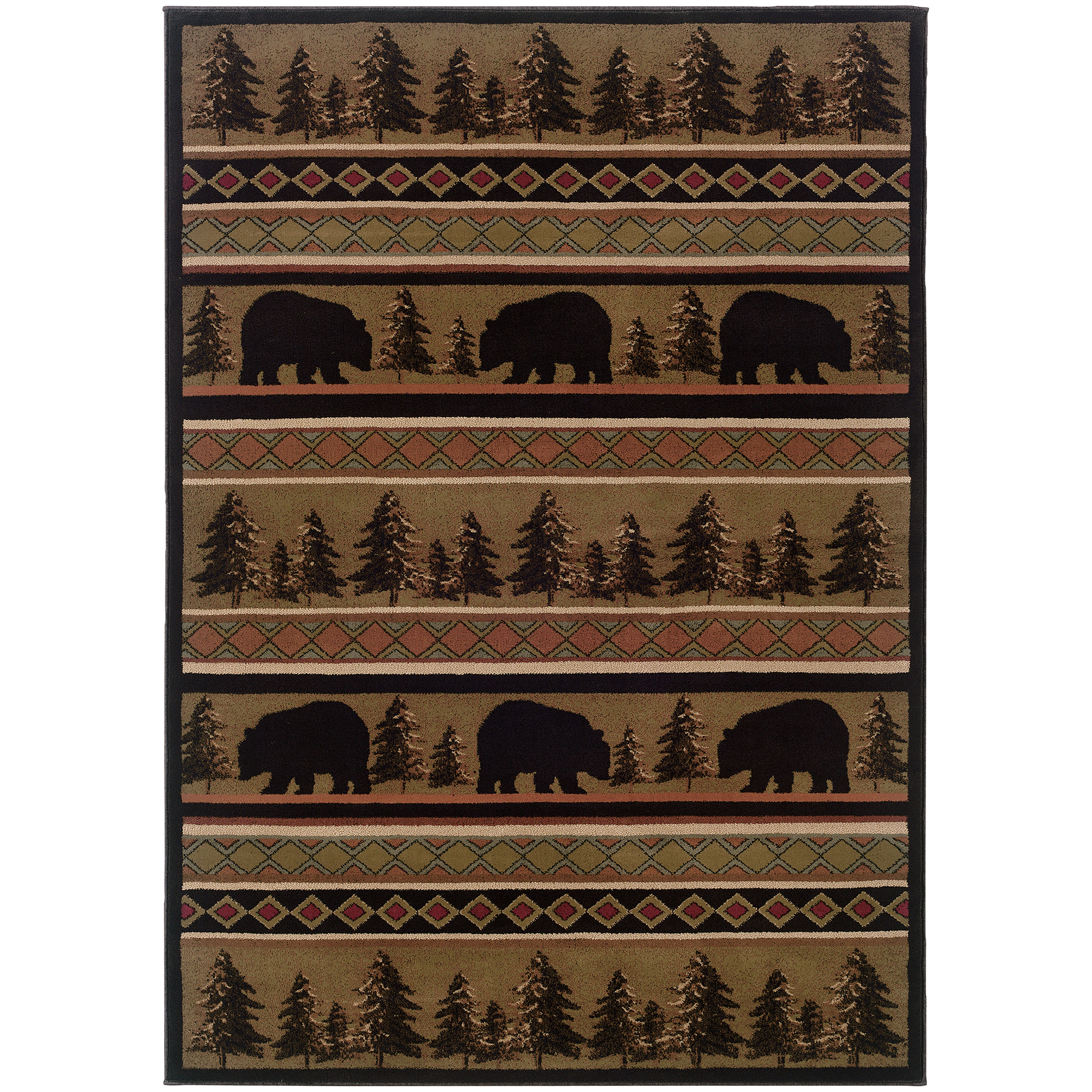 Oriental Weavers Hudson Black/Beige Southwest/Lodge 1066A Area Rug