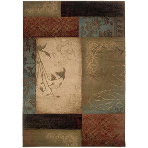 Oriental Weavers Hudson Beige/Green Geometric 040A1 Area Rug