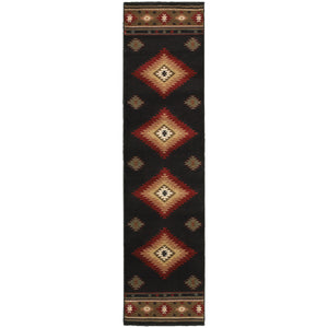 Oriental Weavers Hudson Black/Green Southwest/Lodge 087G1 Area Rug