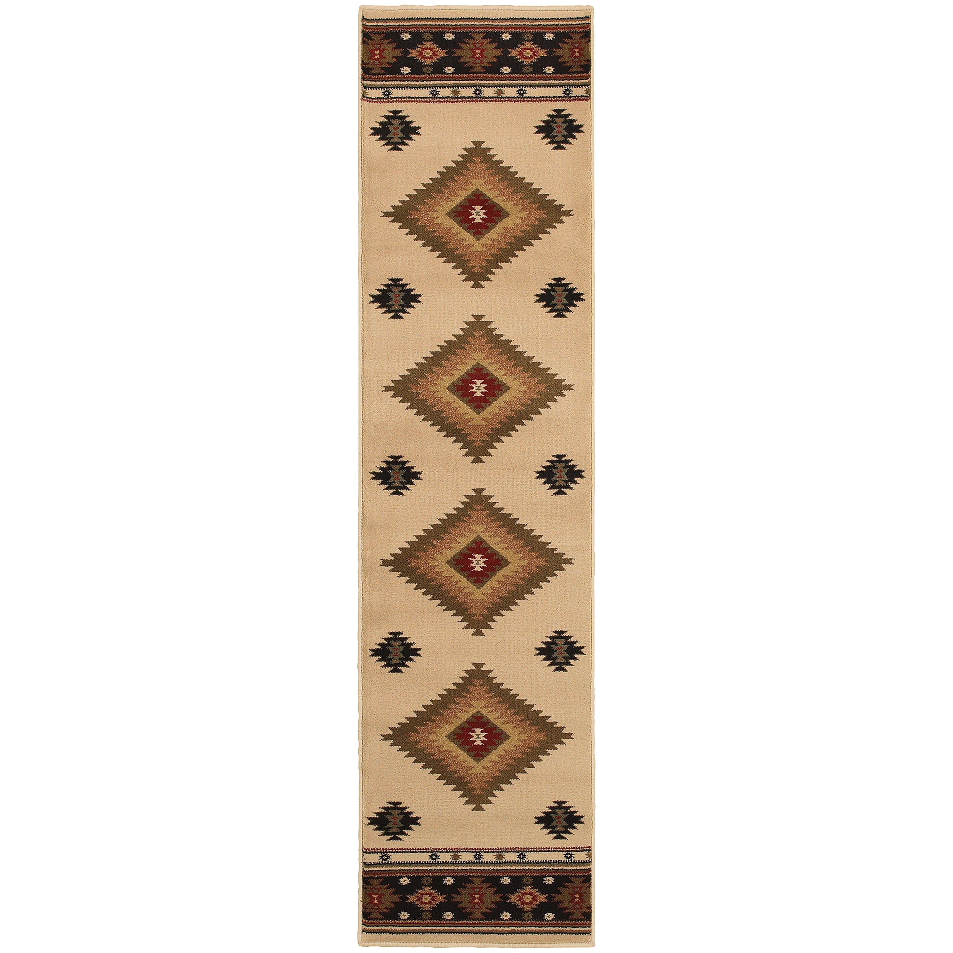 Oriental Weavers Hudson Beige/Green Southwest/Lodge 087I1 Area Rug