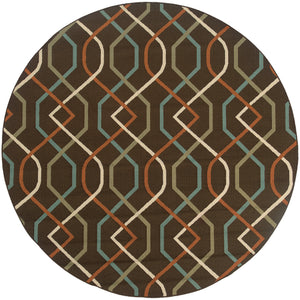 Oriental Weavers Montego Brown/Ivory Geometric 896N6 Area Rug