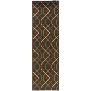 Oriental Weavers Montego Brown/Ivory Geometric 896N6 Area Rug