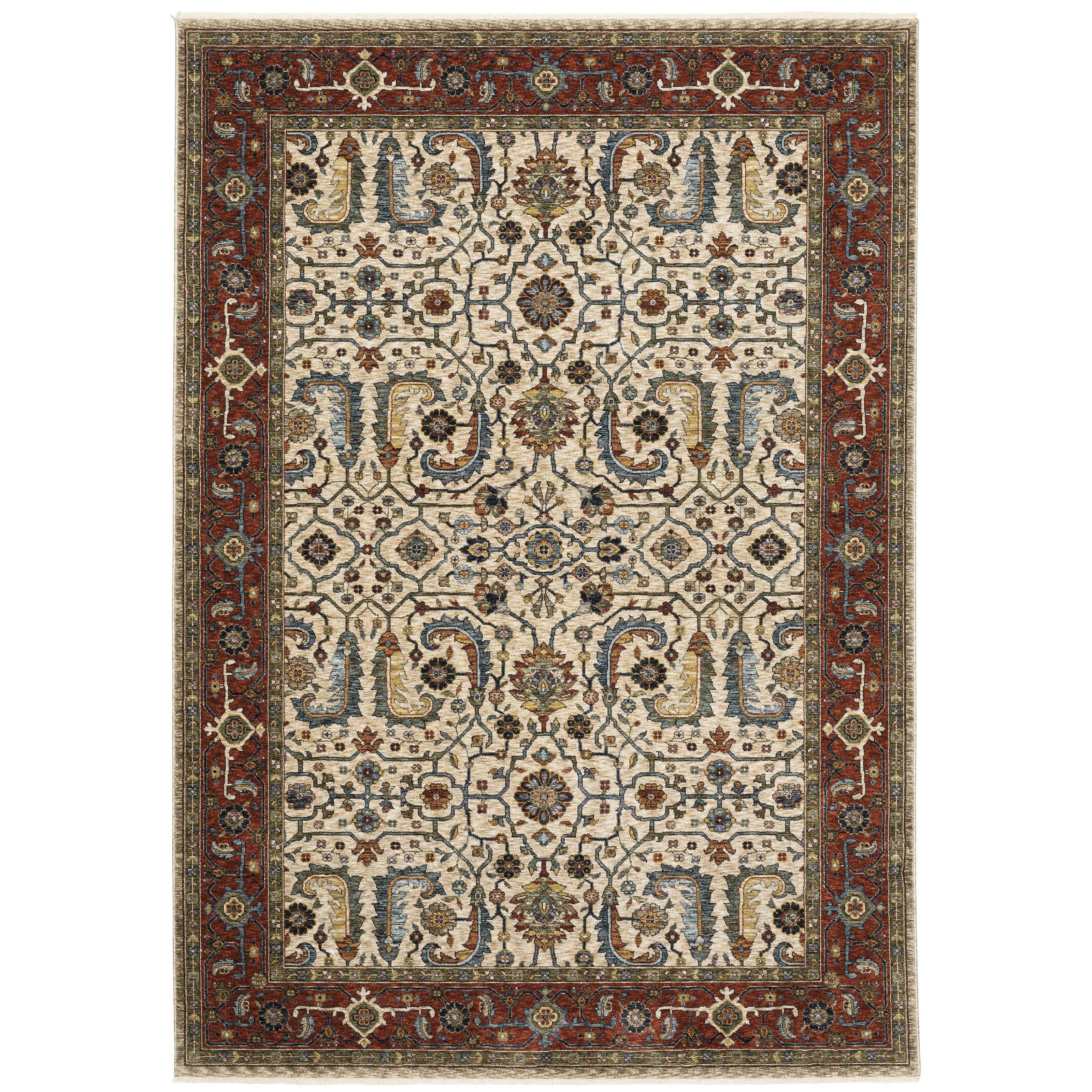 Aberdeen 144D1 Ivory/Red 2' x 3' Rug