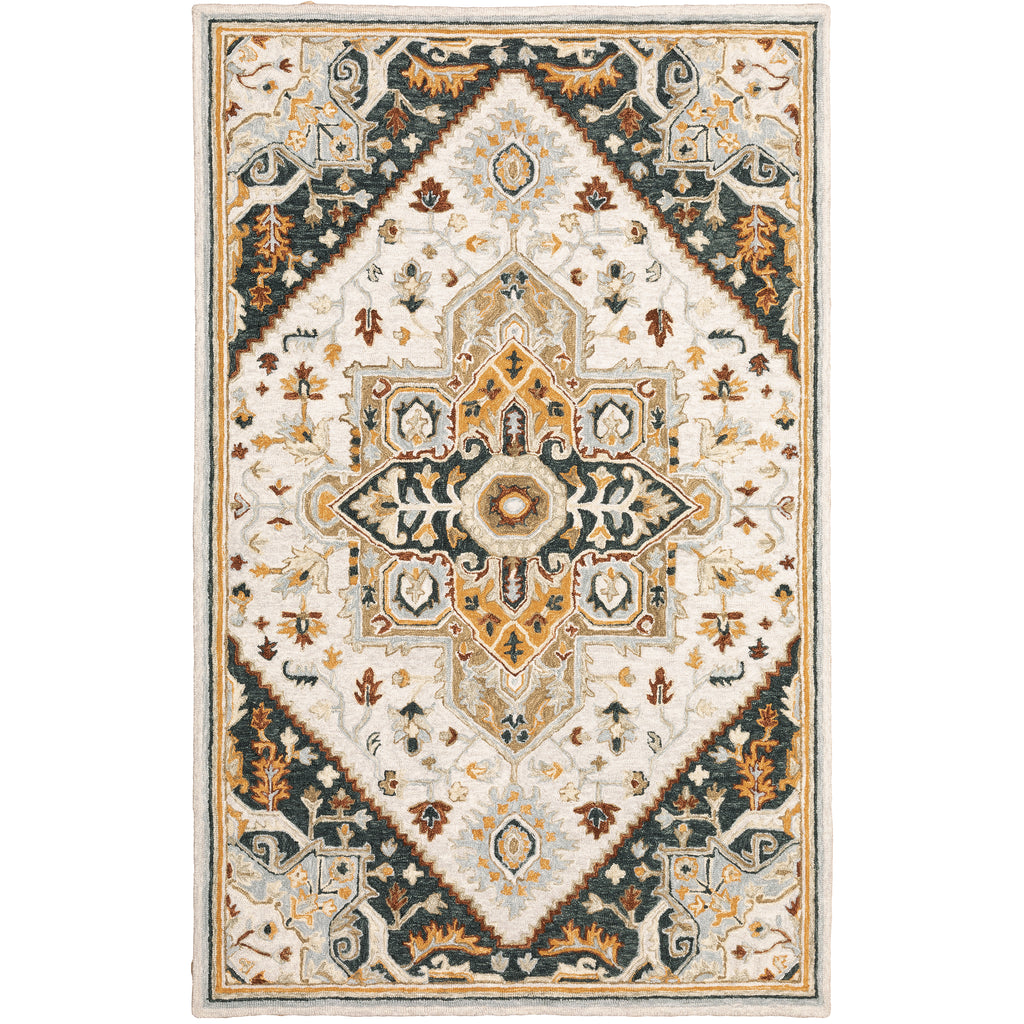 Alfresco 28407 Ivory/Charcoal 3'6" x 5'6" Rug