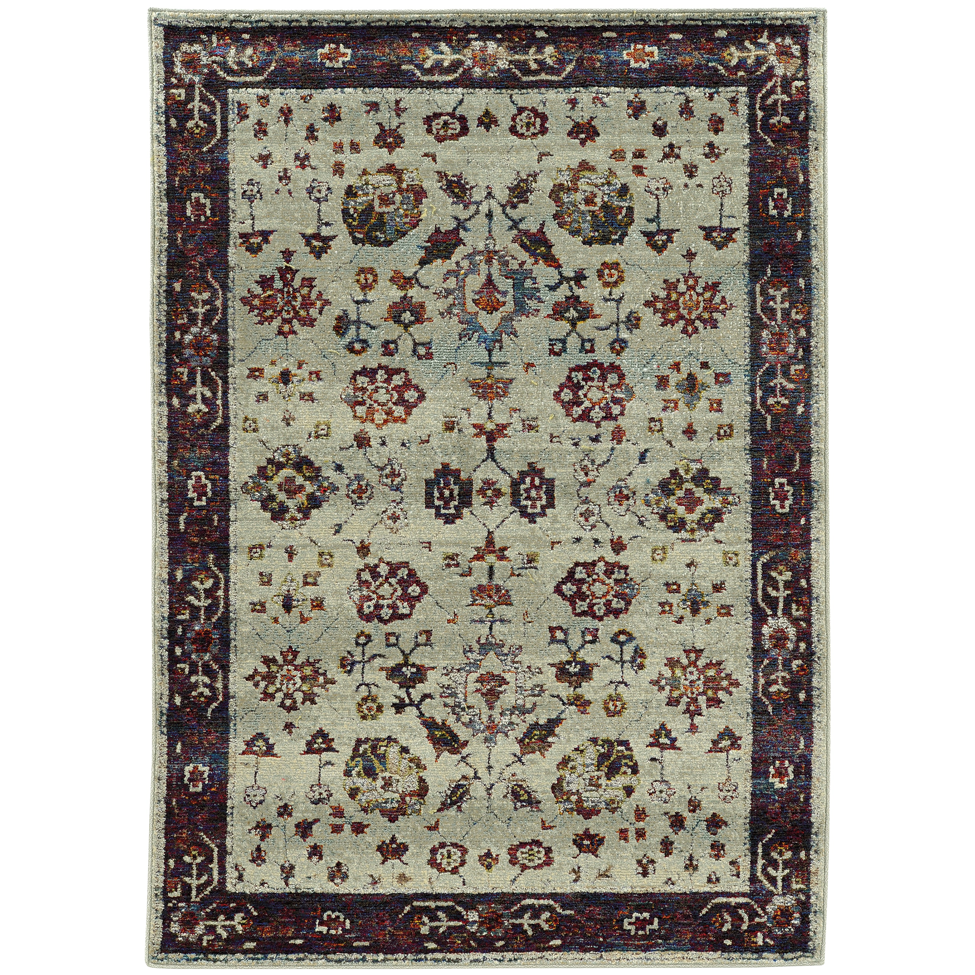 Andorra 6842D Stone/Red 10' x 13'2" Rug