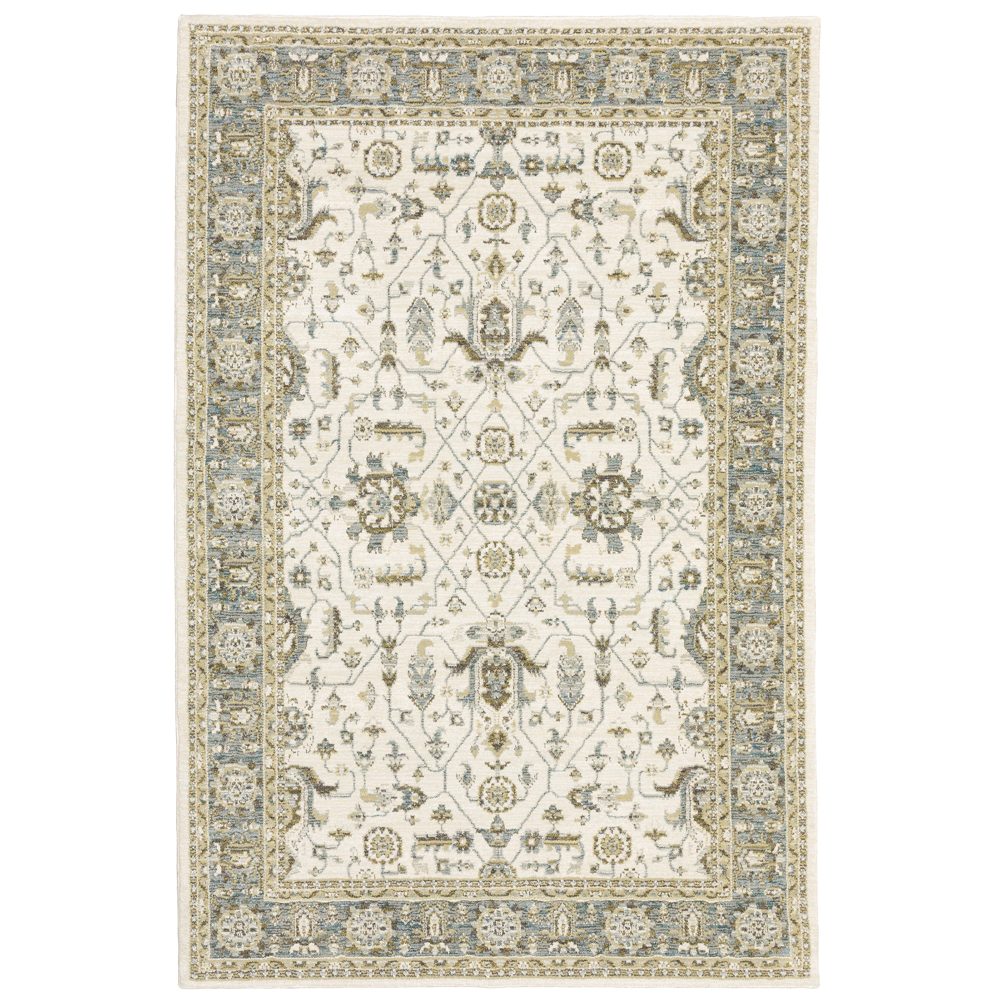 Andorra 9537P Ivory/Grey 1'10" x 3'2" Rug