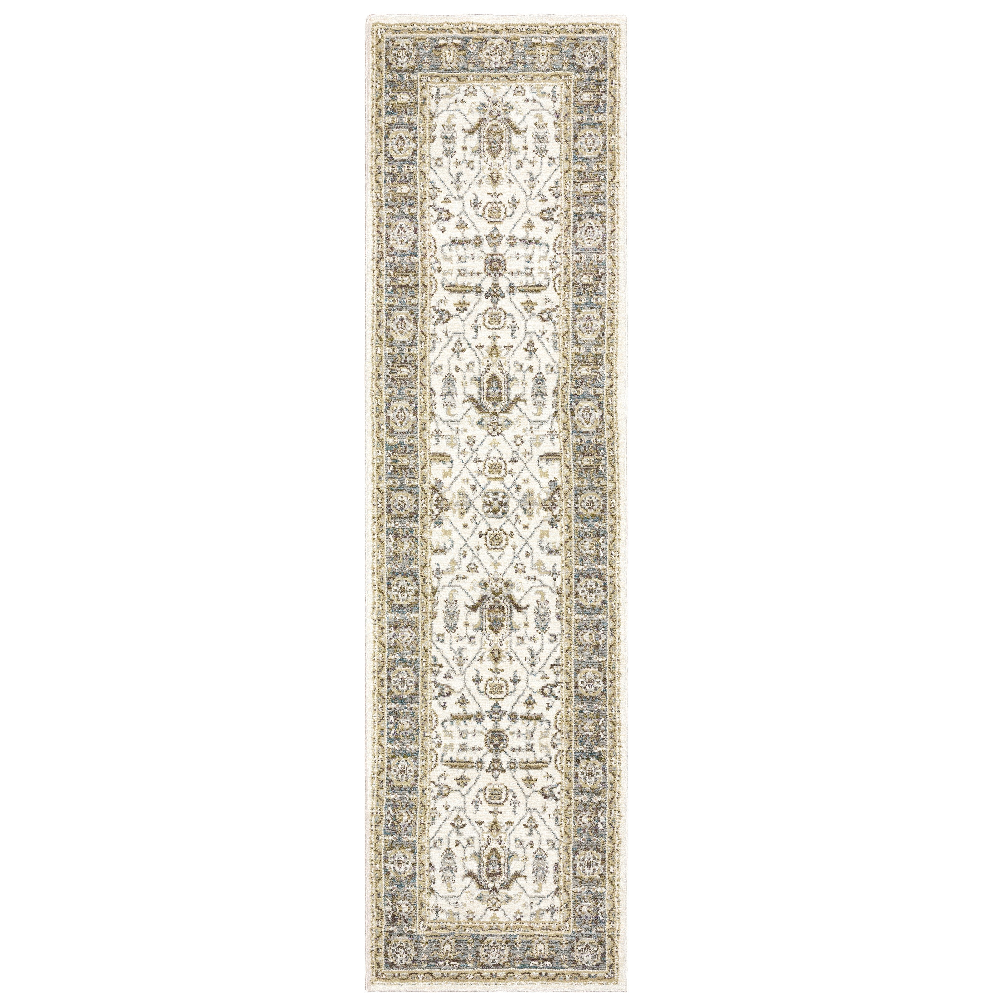 Andorra 9537P Ivory/Grey 1'10" x 3'2" Rug