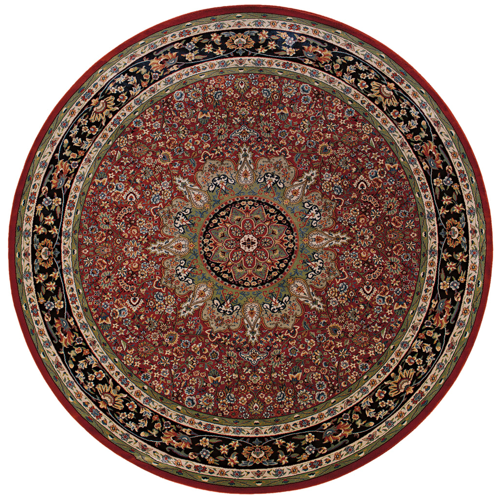 Ariana 116R3 Red/Blue 8' Round Rug