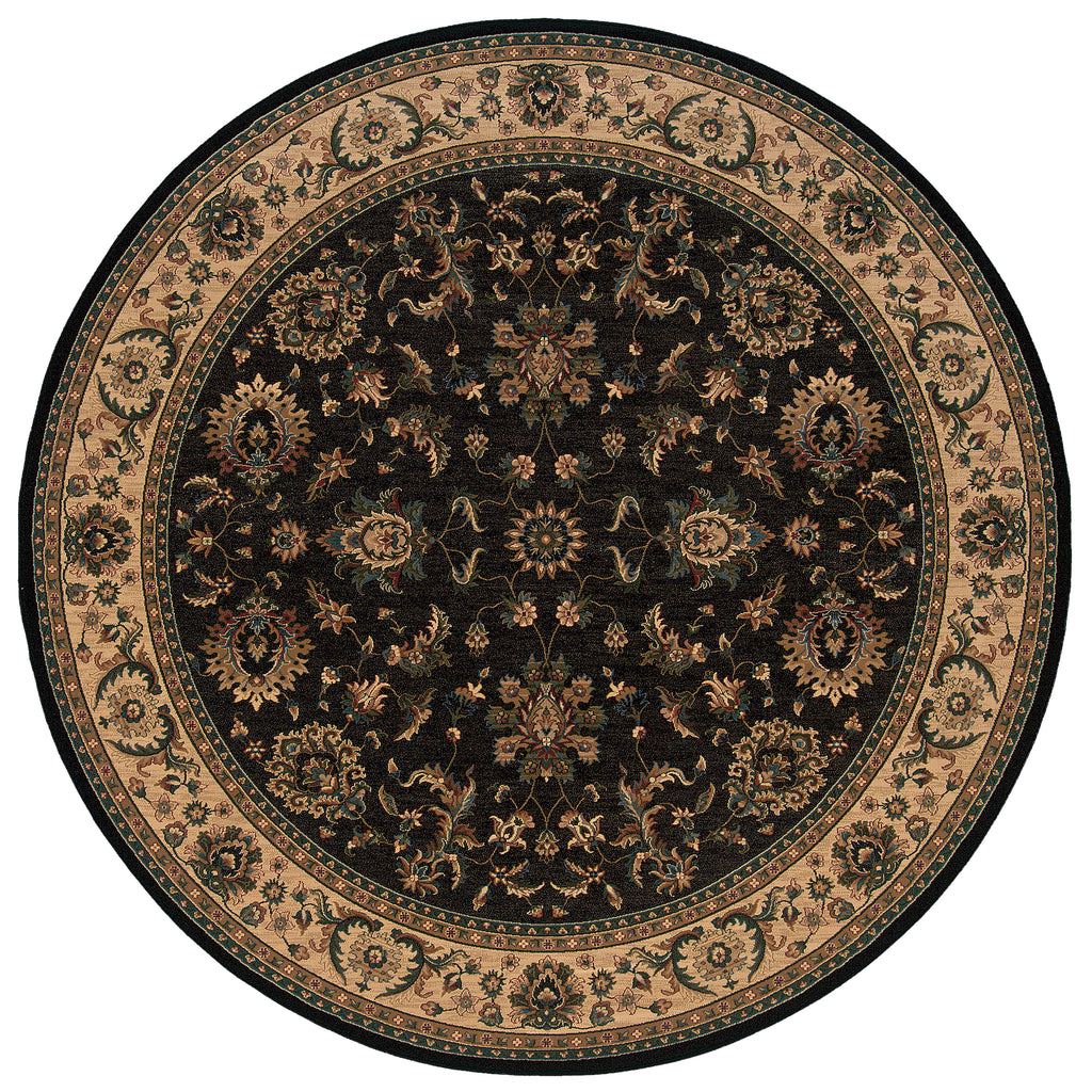 Ariana 311K3 Black/Ivory 6' Round Rug