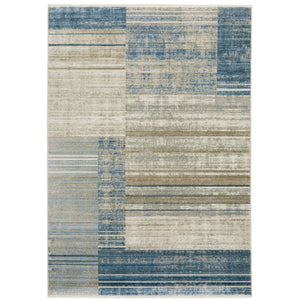 Bauer 090B2 Blue/Beige 2'3" x 7'6" Rug