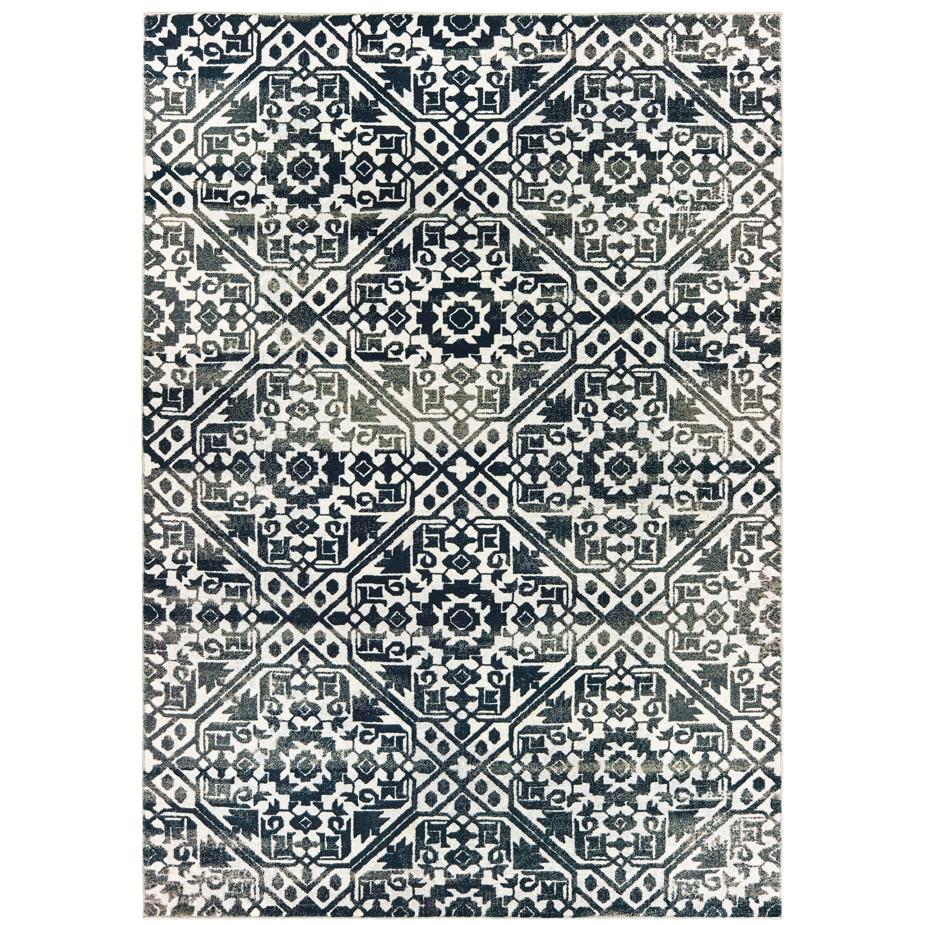 Bowen 5506E Navy/Ivory 3'10" x 5'5" Rug