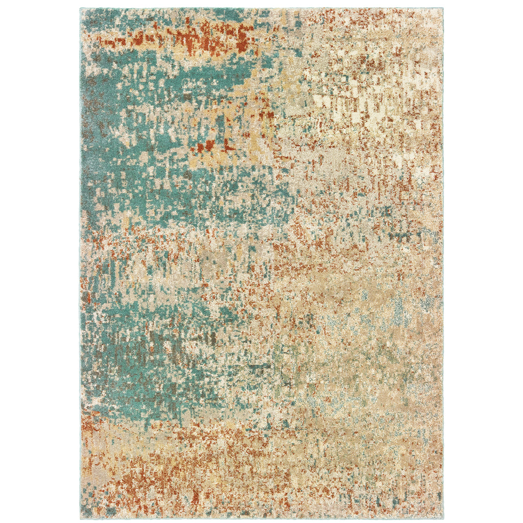 Carson 9654B Blue/Orange 2' x 3' Rug