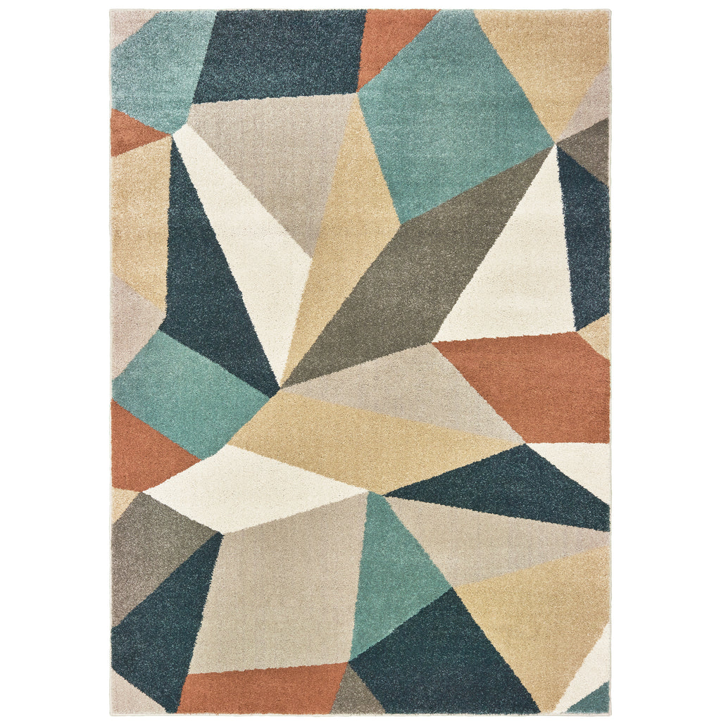 Carson 9659B Blue/Orange 2' x 3' Rug