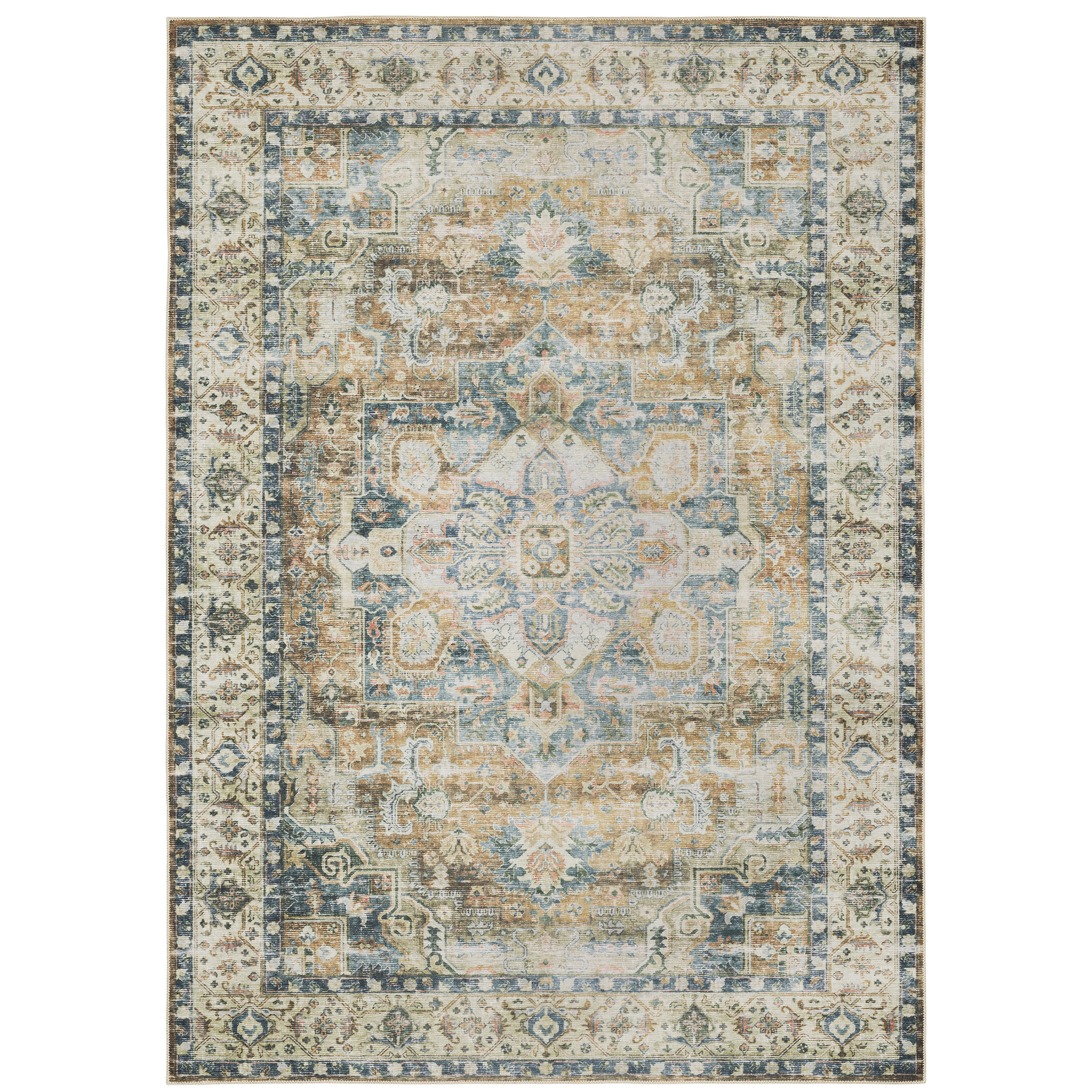 Charleston Cha02 Blue/Gold 3'6" x 5'6" Rug