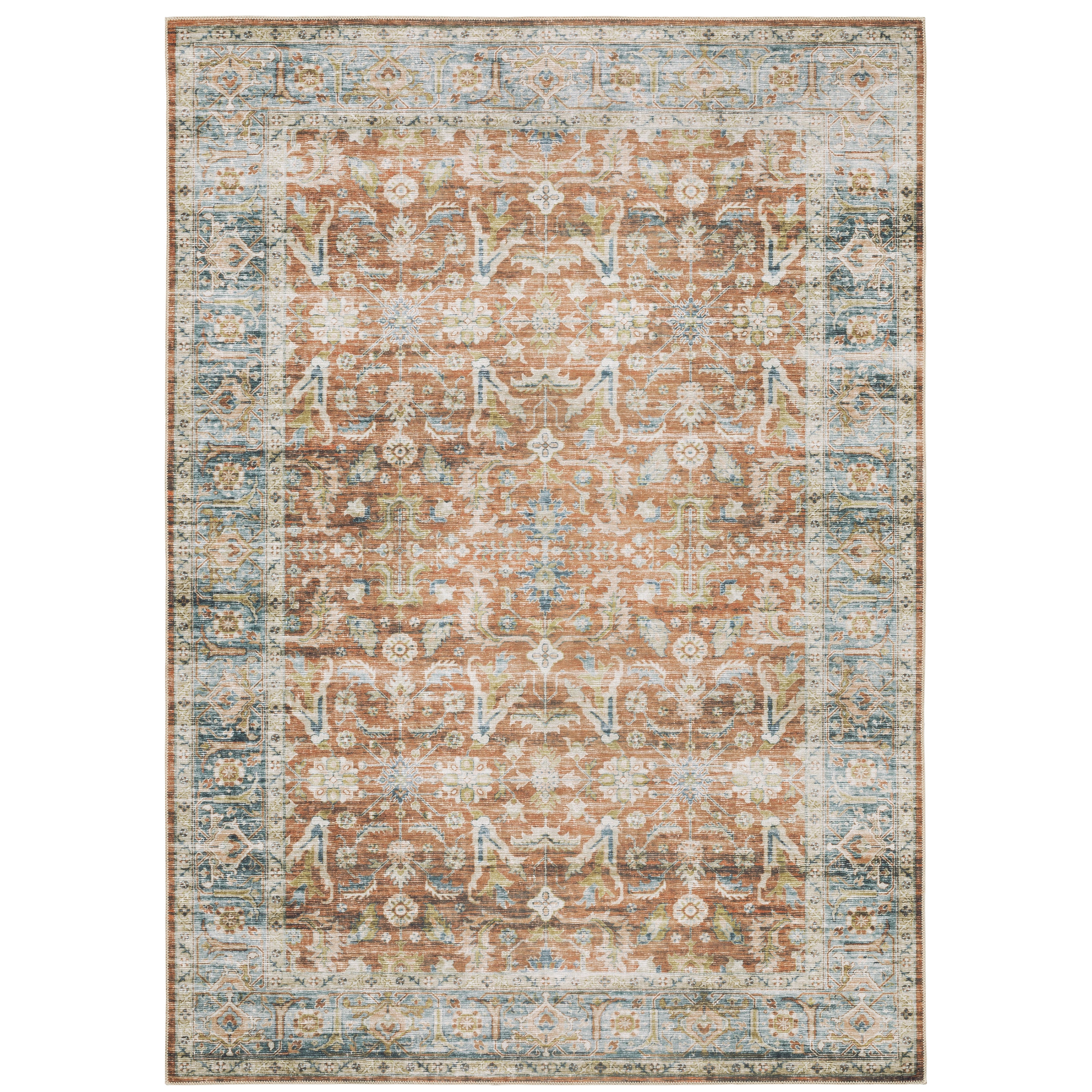 Charleston Cha04 Rust/Blue 2' x 3' Rug