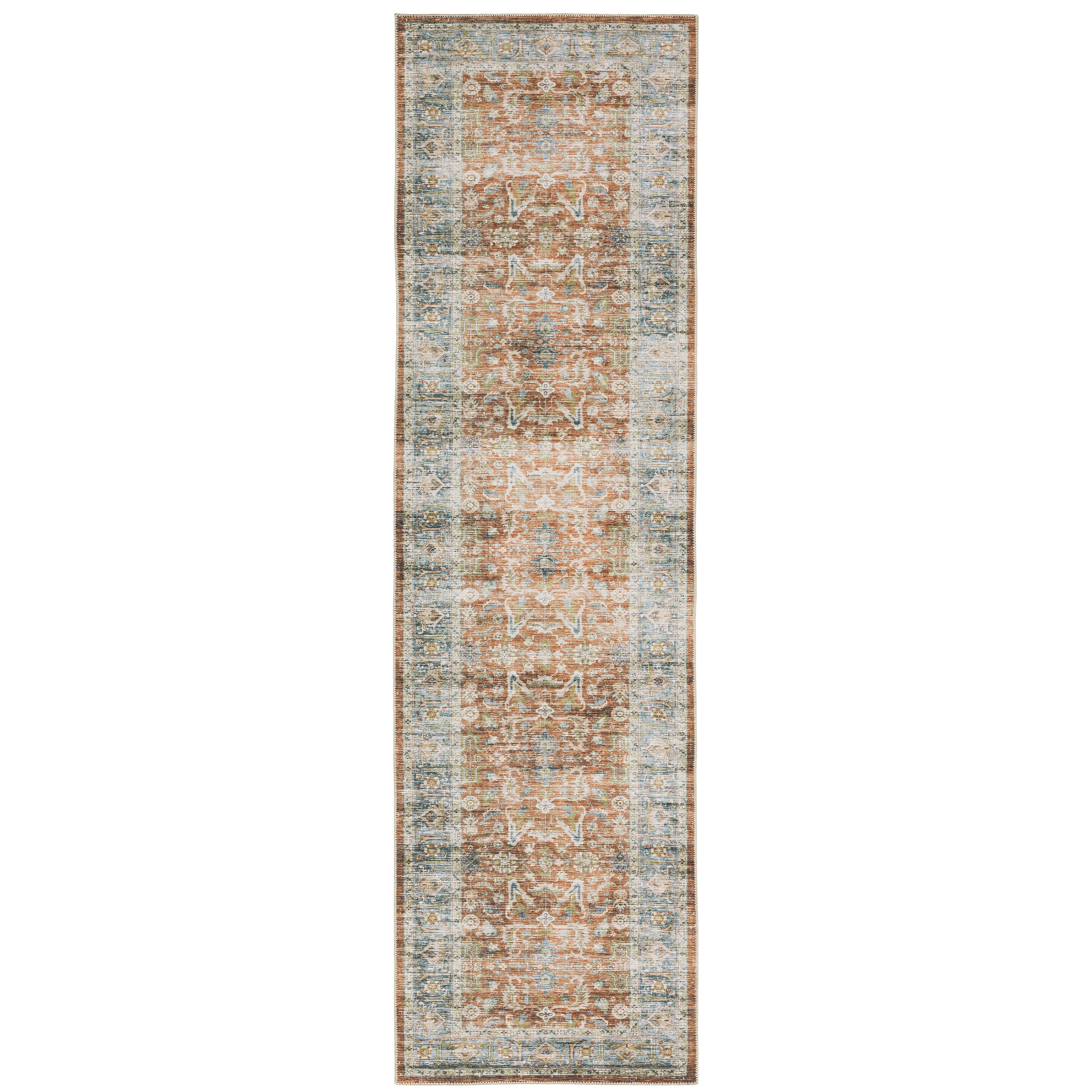 Charleston Cha04 Rust/Blue 2' x 3' Rug