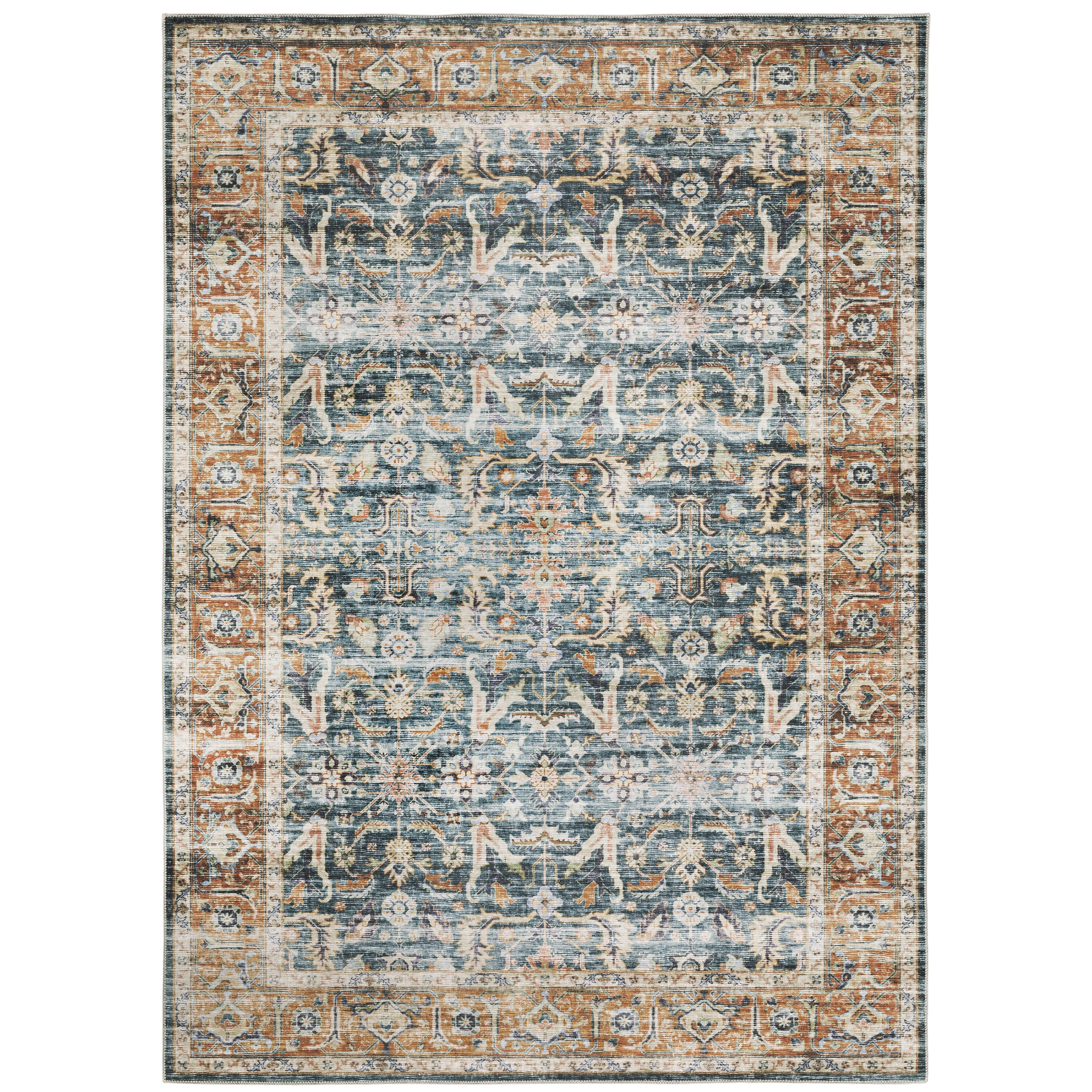 Charleston Cha06 Blue/Rust 2' x 3' Rug